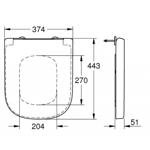 Крышка-сиденье Grohe EURO CERAMIC с микролифтом 443*374 мм 39330001